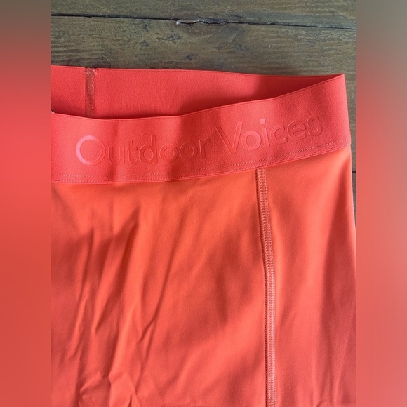 OUTDOOR VOICES  SuperForm 5" Orange Sundance Biker Shorts w/ Back Zipper Sz S - Picture 6 of 11